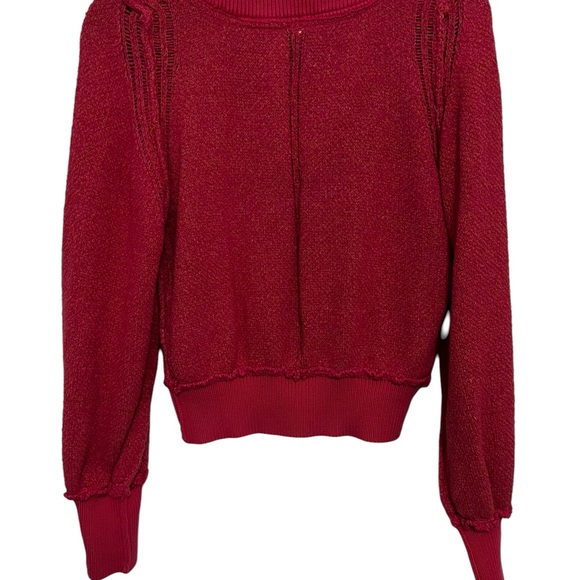 Free People Women’s Riptide Bishop Sleeves V-Neck Sweater. - Picture 6 of 11